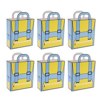 6 pc Cartoon Backpack Shape Gift Bags for All Occasions