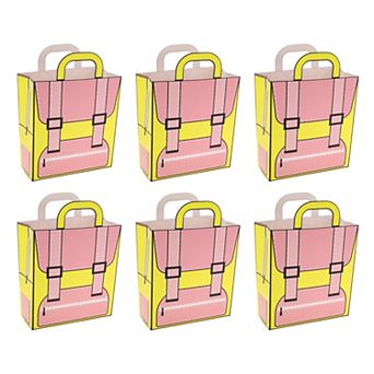 6 pc Cartoon Backpack Shape Gift Bags for All Occasions