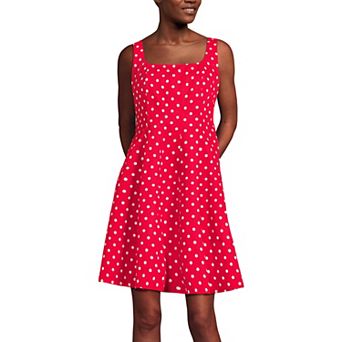 Women's Lands' End Regular Princess Seam Poplin Dress