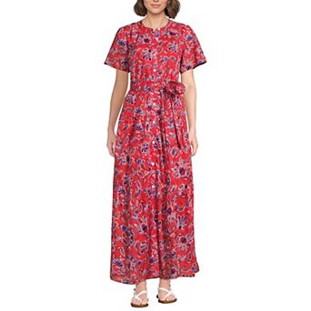 Plus Size Lands' End Cotton Voile Button Down Maxi Dress