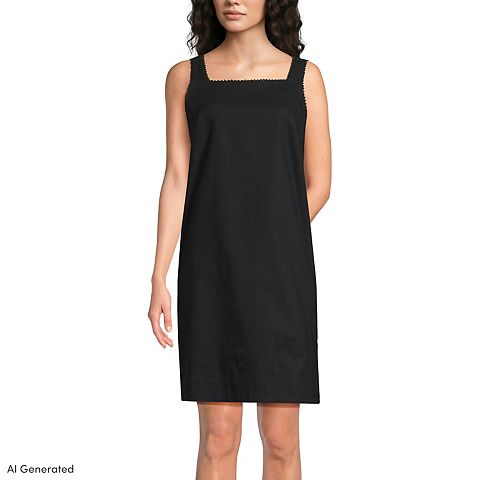 Женские платья Lands' End Linen Above the Knee Shift Dress
