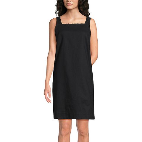 Женские платья Lands' End Petite Lands' End Linen Above the Knee Shift Dress