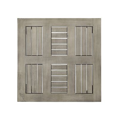 TEINIE 20" Square Outdoor Acacia Wood Side Table Grey Finish