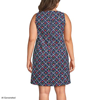 Plus Size Lands' End Linen Above the Knee Shift Dress