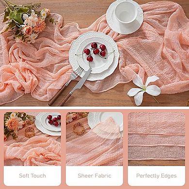 Cheesecloth Table Runner Boho Gauze, Rustic Wedding & Party Decor