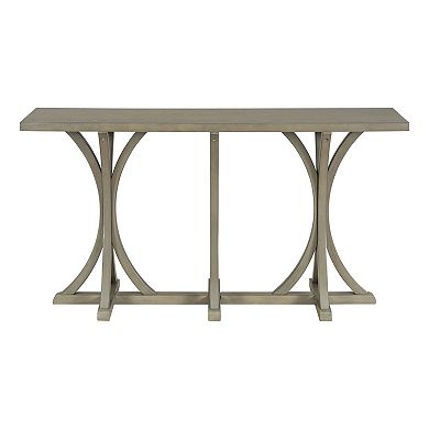 Aoolive Modern Console Table with Adjustable Feet, Accent Hallway Table with Slender Curved Legs