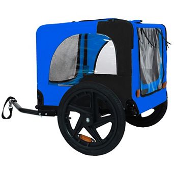 BAOURE Heavy Duty Steel Collapsible Pet Bike Trailer Foldable Dog Carrier Attachment