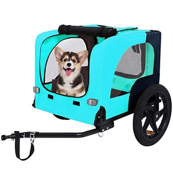 BAOURE Heavy Duty Steel Collapsible Pet Bike Trailer Foldable Dog Carrier Attachment