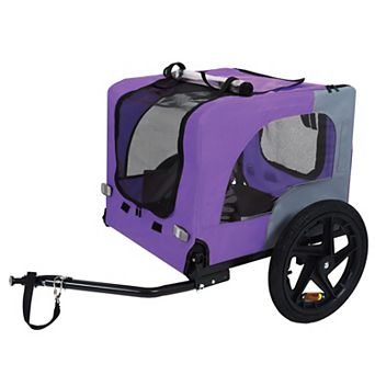 BAOURE Heavy Duty Steel Collapsible Pet Bike Trailer Foldable Dog Carrier Attachment