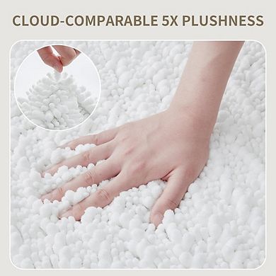 Thick Chenille Bathroom Rug, Soft Absorbent, Non-Slip Quick-Dry Mat
