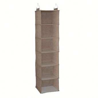 6 Shelf Hanging Closet Organizer with Breathable Fabric and PEVA Shelving