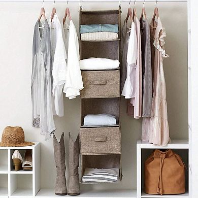 6 Shelf Hanging Closet Organizer with Breathable Fabric and PEVA Shelving