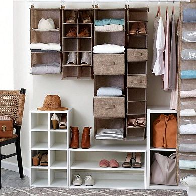 6 Shelf Hanging Closet Organizer with Breathable Fabric and PEVA Shelving