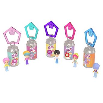 Mattel Polly Pocket x KPop Saja Boys 5-Pack Dolls & Soda Charm Micro Keychain Figures