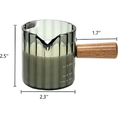 Great Ambitions 2-Pc 4oz Espresso Cups, Wood Handle Demitasse & Frothing Pitcher Set