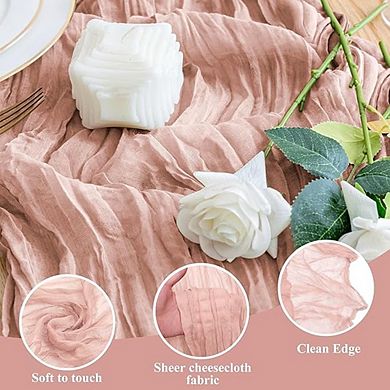 Cheesecloth Table Runner, Boho Rustic Gauze, Sheer Party & Wedding Decor