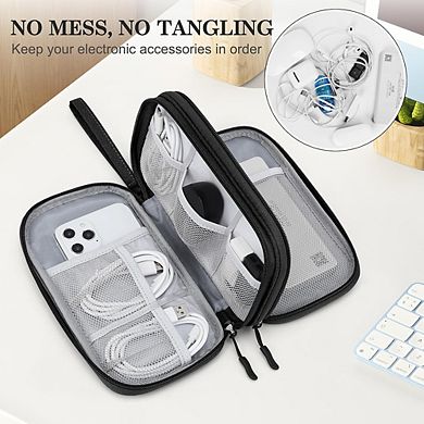 Travel Electronic Organizer Bag Waterproof Cable Accessories Storage Case Black