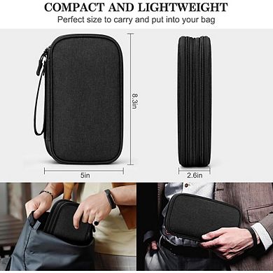 Travel Electronic Organizer Bag Waterproof Cable Accessories Storage Case Black