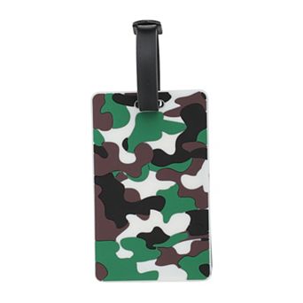 1 pc Irregular Pattern Luggage Tag for Travel White Green