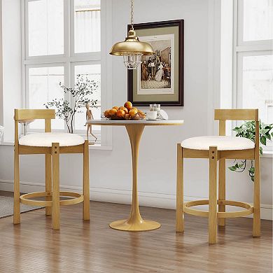 Costway 24” Counter Height Bar Stools with Backrests and Footrests for Dining Room