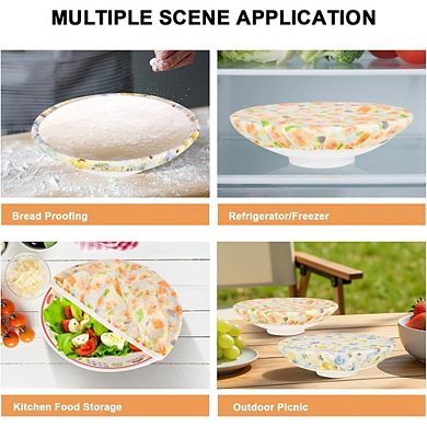 Great Ambitions 2-Pack Large Reusable Bowl Covers: Beeswax Cotton, Elastic, 10" for Proofing/Storage