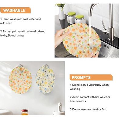 Great Ambitions 2-Pack Large Reusable Bowl Covers: Beeswax Cotton, Elastic, 10" for Proofing/Storage