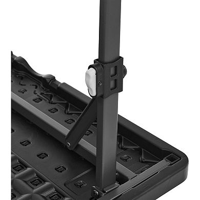 34" Portable Folding Table Square Black, with Carrying Handle for Indoor Outdoor Use