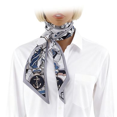 Print Scarf Headband for Women Blue White 1 Pc