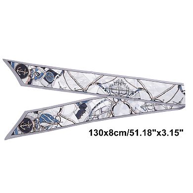 Print Scarf Headband for Women Blue White 1 Pc