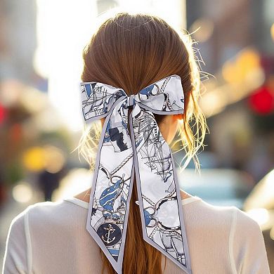 Print Scarf Headband for Women Blue White 1 Pc