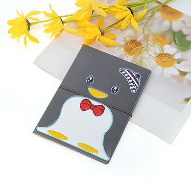 Cartoon Little Penguins Passport Holder Black White 1 Pc