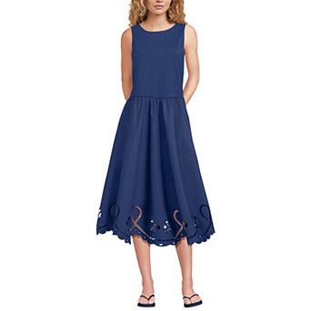 Women's Lands' End Embroidered Duet Midi Dress