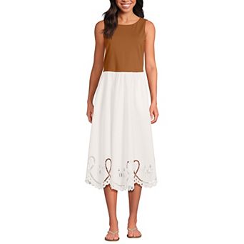 Women's Lands' End Embroidered Duet Midi Dress