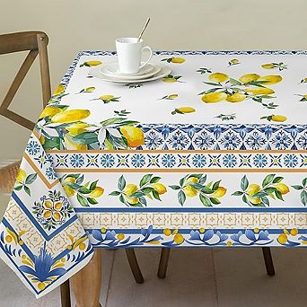 Water-Resistant Rectangle Tablecloth, Italian Summer Party Cover