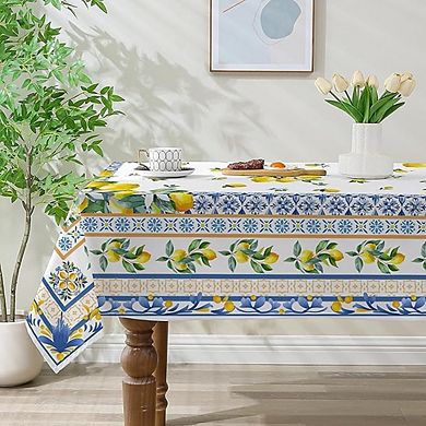 Water-Resistant Rectangle Tablecloth, Italian Summer Party Cover