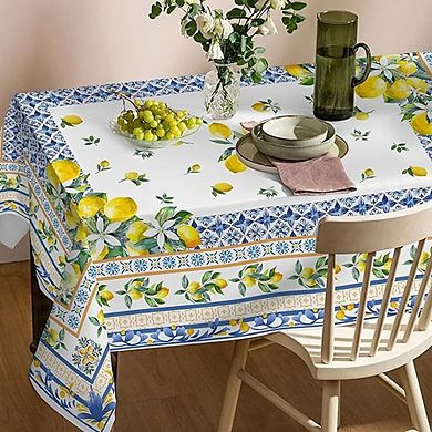 Water-Resistant Rectangle Tablecloth, Italian Summer Party Cover