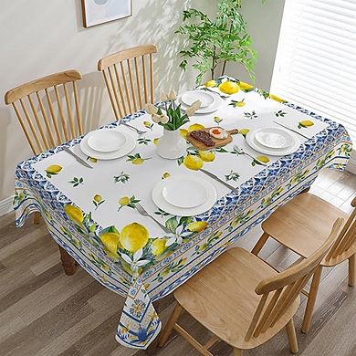 Water-Resistant Rectangle Tablecloth, Italian Summer Party Cover