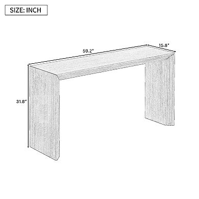 Aoolive Paulownia Veneer Console Table, Entryway Display Table, Minimalist Sofa Table