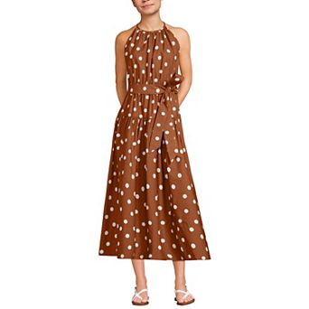 Women's Lands' End Poplin Halter Midi Dress