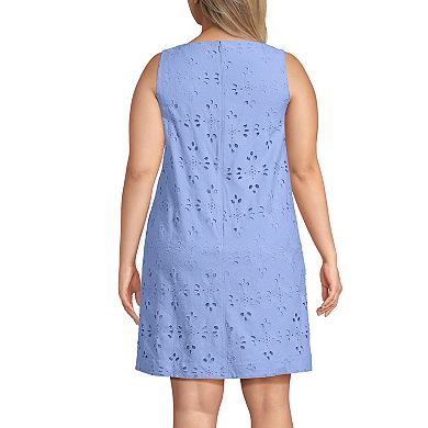 Women's Plus Lands' End Sleeveless Eyelet Shift Dress