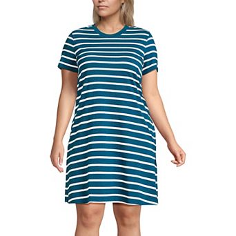 Women's Lands' End Sleeveless Eyelet Shift Dress Above the Knee