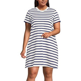 Women's Lands' End Sleeveless Eyelet Shift Dress Above the Knee