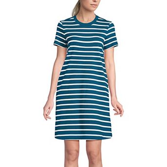 Women's Lands' End Sleeveless Eyelet Shift Dress Above the Knee
