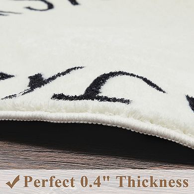 Round Kid Alphabet Play Rug 40 Inch Soft Kids Crawling Mat Bedroom Nursery