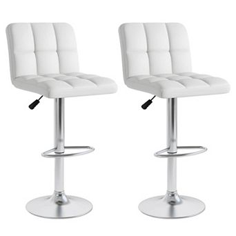 Costway Modern Swivel Bar Stools Set of 2 with Heavy-duty Metal Base & Footrest Back