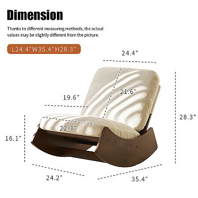 Upholstered Solid Wood Glider Rocker Accent Chair