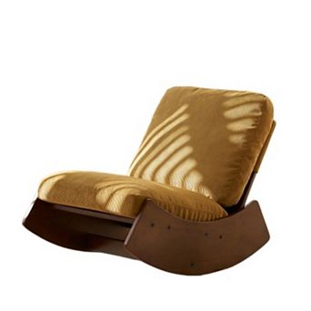 Upholstered Solid Wood Glider Rocker Accent Chair