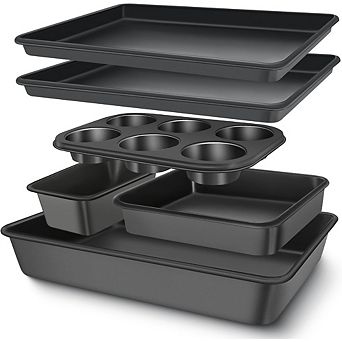 Great Ambitions 6 pc Nonstick Bakeware Set - Cookie, Roaster, Square, Loaf & Muffin Pans