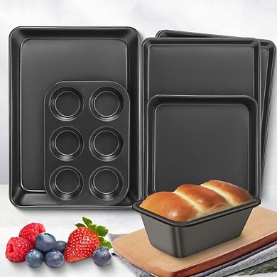 Great Ambitions 6-Piece Nonstick Bakeware Set - Cookie, Roaster, Square, Loaf & Muffin Pans