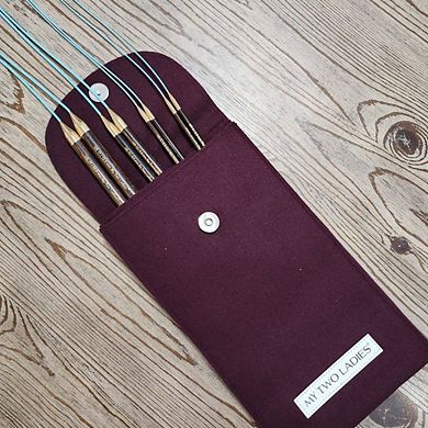 Blue Silk Sampler Set Adjustable Knitting Needles w/custom case